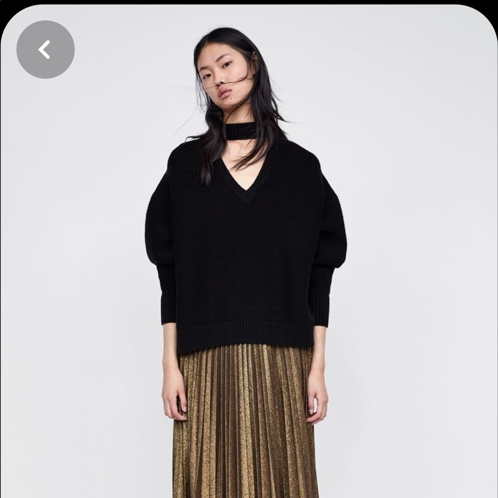 NEW! Zara knit oversized choker sweater size small